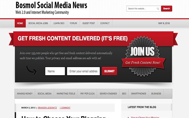 Bosmol Social Media News  from Chrome web store to be run with OffiDocs Chromium online