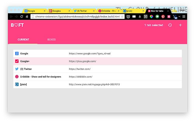 Box for tabs  from Chrome web store to be run with OffiDocs Chromium online