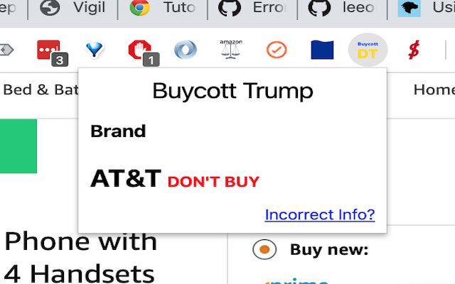 Boycott Trump on Amazon  from Chrome web store to be run with OffiDocs Chromium online