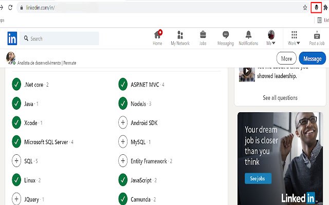 BradeV LinkedIn Endorsements  from Chrome web store to be run with OffiDocs Chromium online