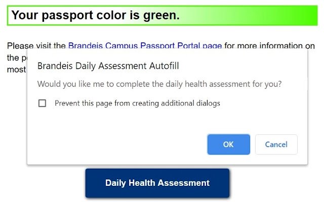 Brandeis Daily Health Assessment Autofill  from Chrome web store to be run with OffiDocs Chromium online