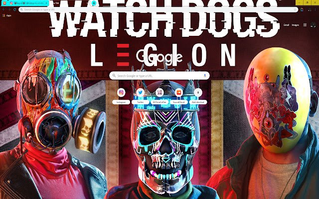 BRIGHT MASK SKULL | Watch Dogs Legion TOP ART  from Chrome web store to be run with OffiDocs Chromium online