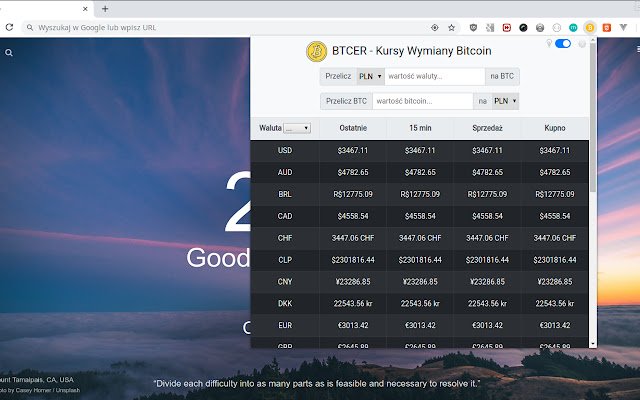 BTCER Bitcoin Exchange Rates  from Chrome web store to be run with OffiDocs Chromium online