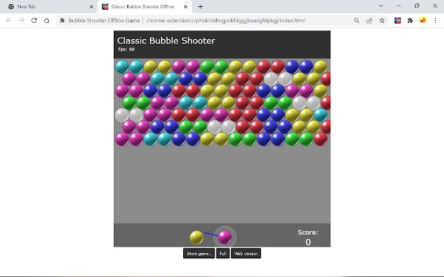 Офлайн-гра Bubble Shooter із веб-магазину Chrome, яку можна запускати за допомогою OffiDocs Chromium онлайн