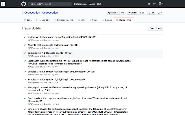 Builds Tab for Github  from Chrome web store to be run with OffiDocs Chromium online