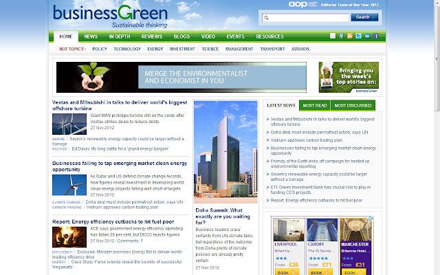 ক্রোম ওয়েব স্টোর থেকে BusinessGreen অনলাইনে OffiDocs Chromium এর সাথে চালানো হবে