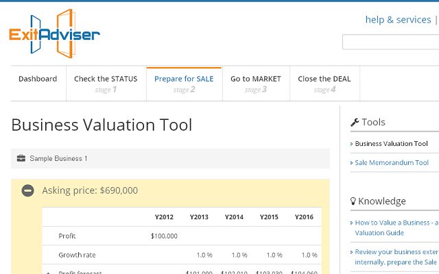 Business Valuation Tool  from Chrome web store to be run with OffiDocs Chromium online