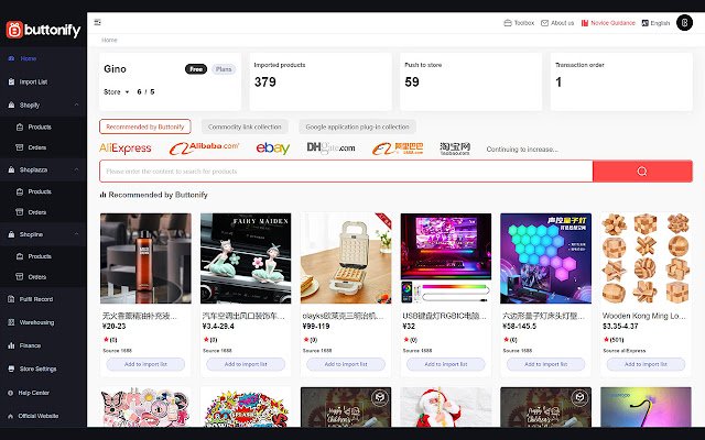 Buttonify‑DropShipping Product Importer  from Chrome web store to be run with OffiDocs Chromium online