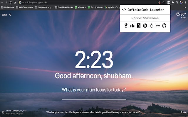 CaffeineCode Launcher  from Chrome web store to be run with OffiDocs Chromium online