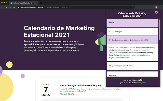 Calendario de Marketing Estacional 2021 din magazinul web Chrome va fi rulat cu OffiDocs Chromium online