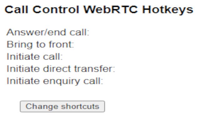 Call Control WebRTC Hotkeys ຈາກຮ້ານເວັບ Chrome ທີ່ຈະດໍາເນີນການກັບ OffiDocs Chromium ອອນໄລນ໌