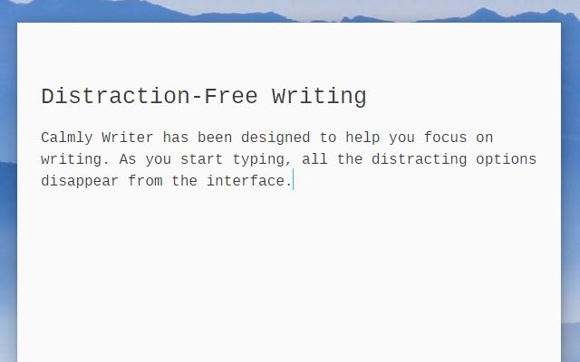 Calmly Writer  from Chrome web store to be run with OffiDocs Chromium online