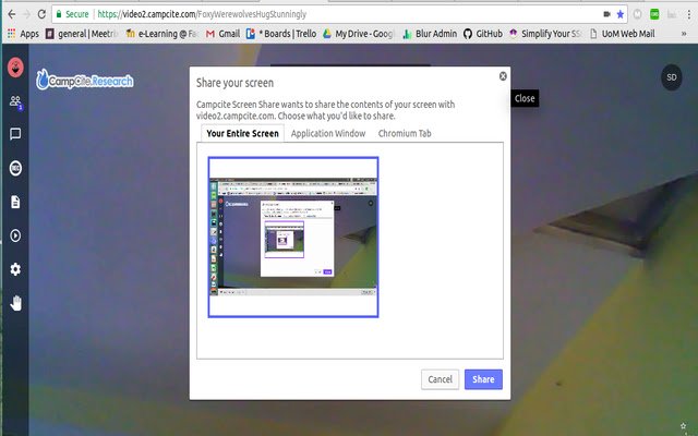 Campcite Screen Share  from Chrome web store to be run with OffiDocs Chromium online