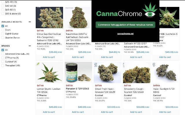 CannaChrome  from Chrome web store to be run with OffiDocs Chromium online