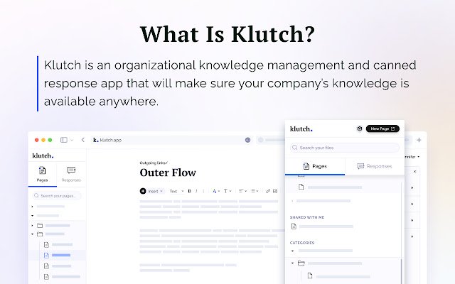 Canned Responses  Company Wiki Klutch  from Chrome web store to be run with OffiDocs Chromium online