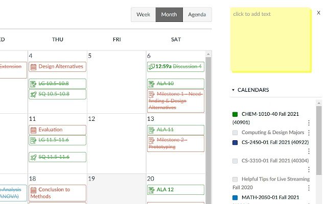 Canvas Calender Note Taking Extention  from Chrome web store to be run with OffiDocs Chromium online