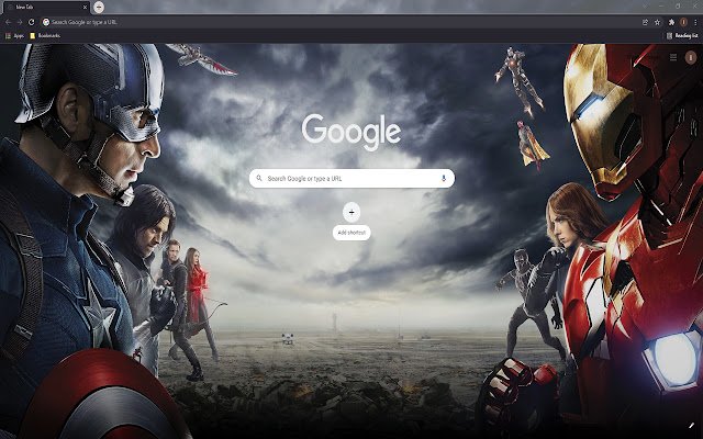 Captain America Civil War Theme  from Chrome web store to be run with OffiDocs Chromium online