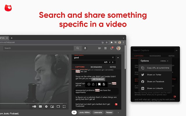 CaptionCub for YouTube  from Chrome web store to be run with OffiDocs Chromium online