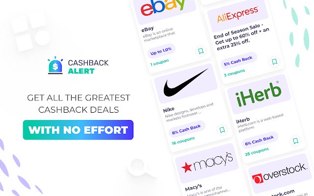 Cashback Alert  from Chrome web store to be run with OffiDocs Chromium online