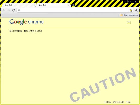 Caution Tape theme  from Chrome web store to be run with OffiDocs Chromium online