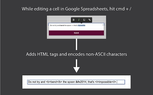 CellHTML  from Chrome web store to be run with OffiDocs Chromium online