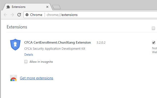 CFCA CertEnrollment.ChunXiang Extension  from Chrome web store to be run with OffiDocs Chromium online