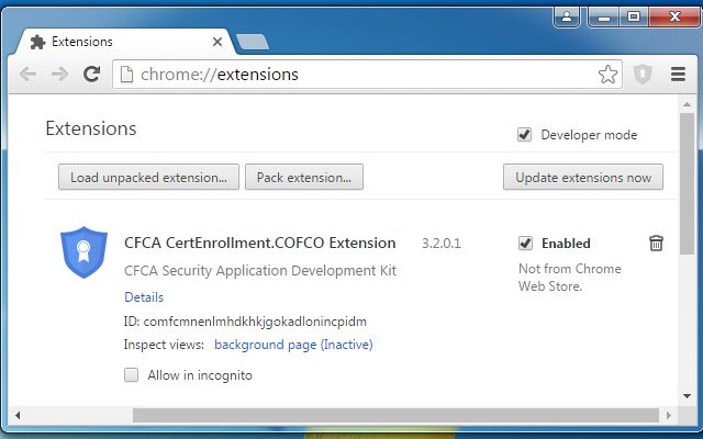 CFCA CertEnrollment.COFCO Extension  from Chrome web store to be run with OffiDocs Chromium online