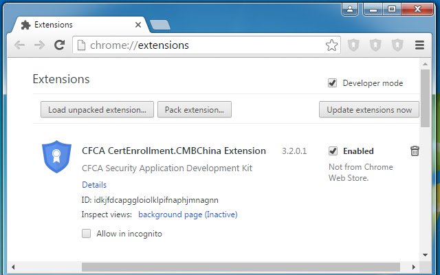 CFCA CertEnrollment.QYWJ Extension من متجر Chrome الإلكتروني ليتم تشغيله مع OffiDocs Chromium عبر الإنترنت