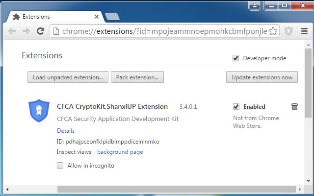 CFCA CryptoKit.ShanxiUP Extension  from Chrome web store to be run with OffiDocs Chromium online