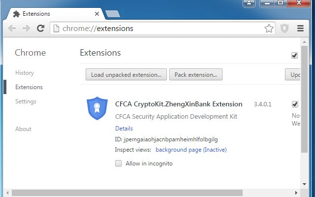 CFCA CryptoKit.ZhengXinBank Extension  from Chrome web store to be run with OffiDocs Chromium online