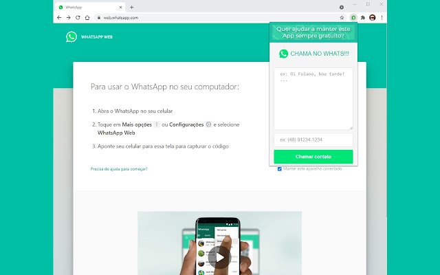 Chama no Whats de Chrome web store se ejecutará con OffiDocs Chromium en línea