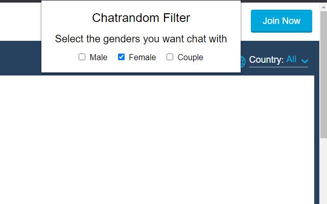 Chatrandom Filter  from Chrome web store to be run with OffiDocs Chromium online