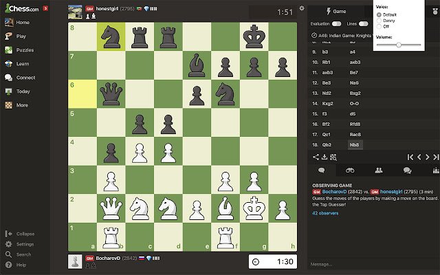 Comentário de voz do Chess.com da loja virtual do Chrome será executado com o OffiDocs Chromium online