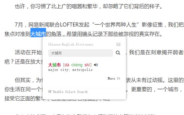 Chinese/English Dictionary  from Chrome web store to be run with OffiDocs Chromium online