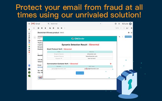 ChkSender: Blockchain Email Fraud Protection  from Chrome web store to be run with OffiDocs Chromium online