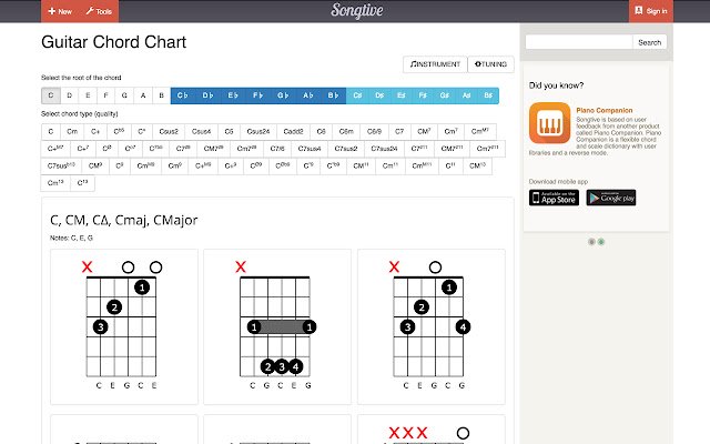 Chords for Chrome  from Chrome web store to be run with OffiDocs Chromium online