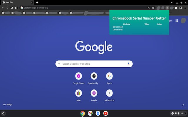 Chromebook Serial Getter  from Chrome web store to be run with OffiDocs Chromium online