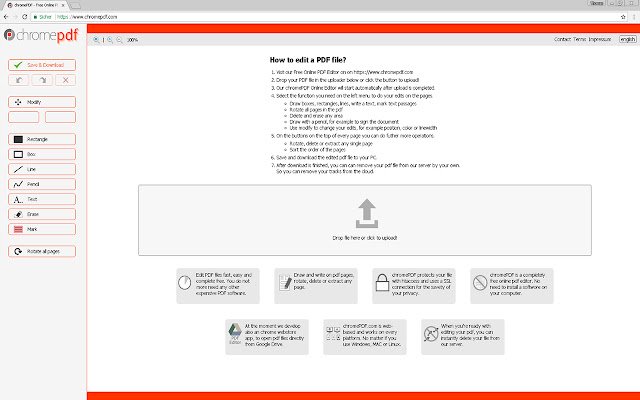 chromePDF PDF Online Editor  from Chrome web store to be run with OffiDocs Chromium online