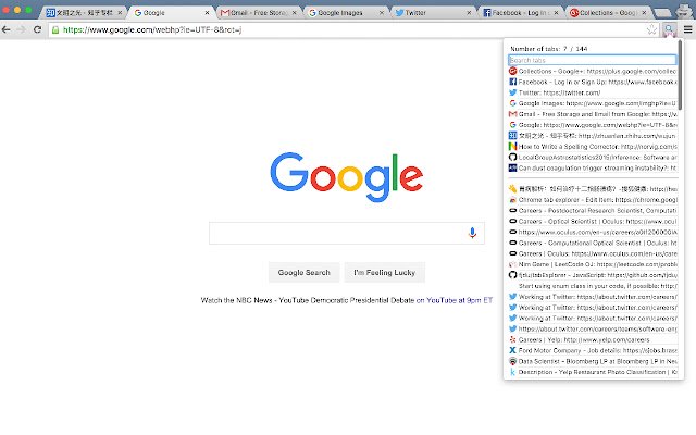 Chrome tab explorer  from Chrome web store to be run with OffiDocs Chromium online