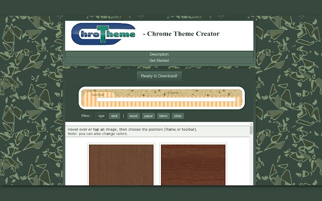 Chrotheme Chrome Theme Creator  from Chrome web store to be run with OffiDocs Chromium online