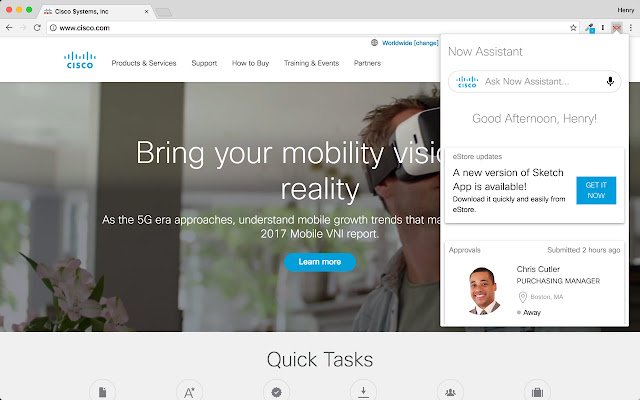 Cisco Assistant  from Chrome web store to be run with OffiDocs Chromium online