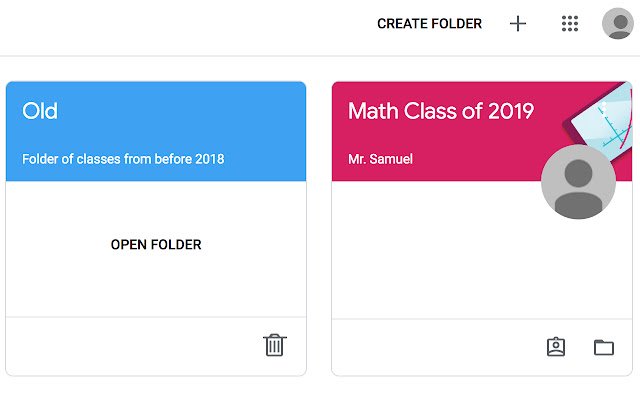 Classroom Folders  from Chrome web store to be run with OffiDocs Chromium online