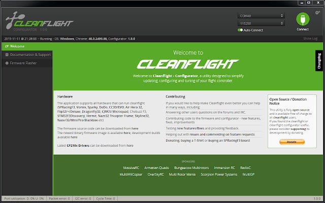 Cleanflight Configurator de Chrome web store se ejecutará con OffiDocs Chromium en línea