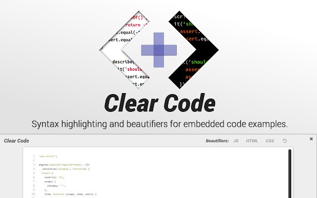 Clear Code  from Chrome web store to be run with OffiDocs Chromium online