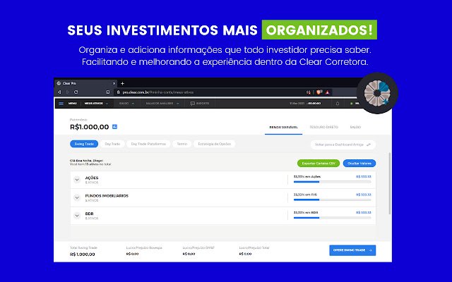 Clear Plus: Organize seus investimentos  from Chrome web store to be run with OffiDocs Chromium online