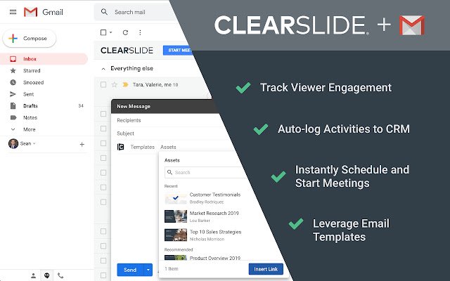 ClearSlide for Gmail  from Chrome web store to be run with OffiDocs Chromium online