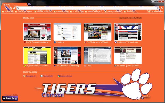 Clemson Tigers Large  from Chrome web store to be run with OffiDocs Chromium online