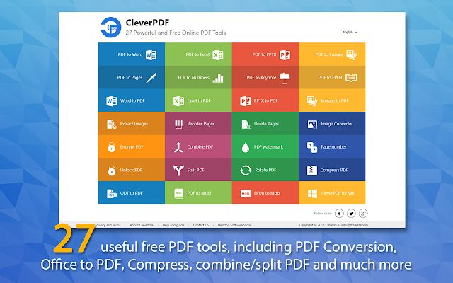 CleverPDF Free PDF Tools من متجر Chrome الإلكتروني ليتم تشغيلها باستخدام OffiDocs Chromium عبر الإنترنت