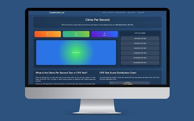 ClicksPerSecond CPS Test | Click Speed Test  from Chrome web store to be run with OffiDocs Chromium online