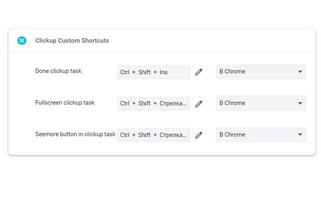 Clickup Custom Shortcuts  from Chrome web store to be run with OffiDocs Chromium online